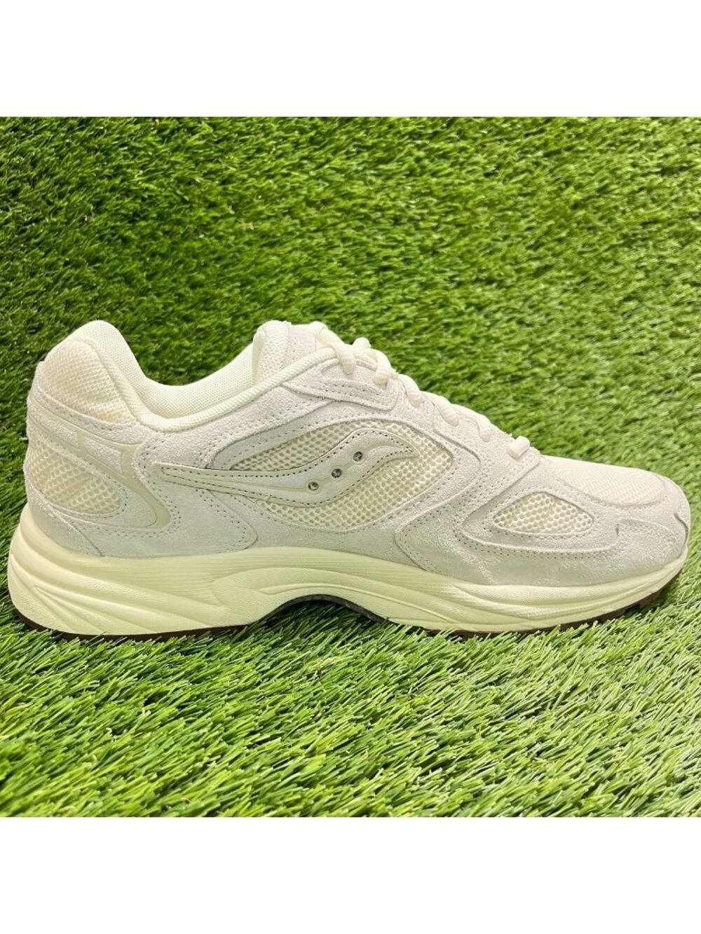 Saucony Grid Jazz 9 Mens Size 10.5 Ivory Athletic Running Walking Shoes Sneakers